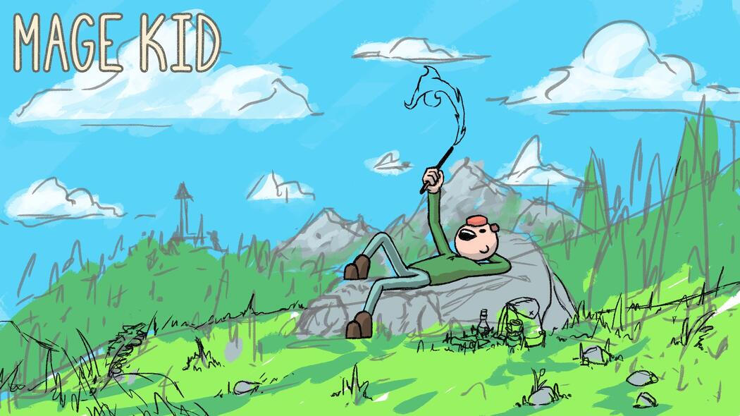 unfinished mage kid game key art